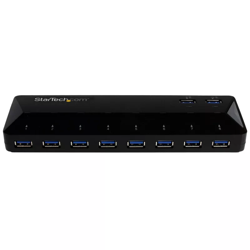 StarTech.com 10-Port USB 3.0 Hub mit Lade- und Sync-Ports – 2 x 1,5A-Ports~10-Port USB 3.0 Hub mit Lade- und Sync-Ports – 5Gbps – 2 x 1,5A-Ports
