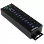 StarTech.com 10-Port industrieller USB 3.0 Hub – ESD- und Überspannungsschutz~10-Port USB 3.0 Hub – 5 Gbit/s – Industrieller Metall-USB-A-Hub mit ESD- und Überspannungsschutz – DIN-Schienen-, Wand- oder Tischmontage – TAA-konformer USB-Erweiterungshub