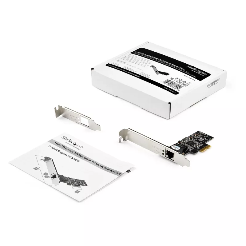 StarTech.com 2,5 Gbit/s 2.5GBASE-T PCIe-Netzwerkkarte, Intern, Kabelgebunden, PCI Express, Ethernet, 2500 Mbit/s, Schwarz