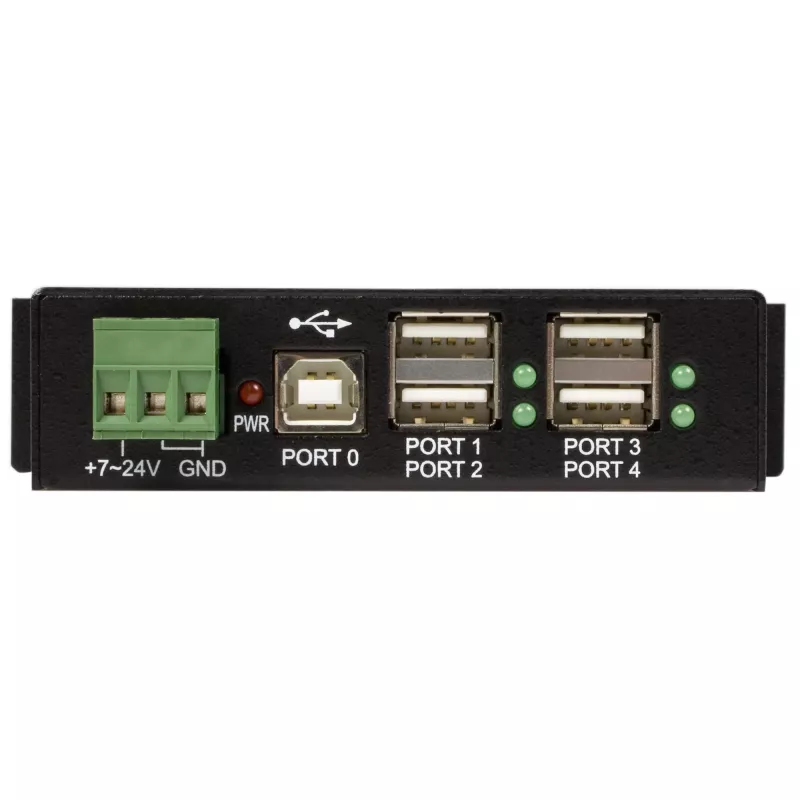StarTech.com 4-Port USB 2.0 Hub - Metall Industrie USB-A Hub - DIN-Schienen-, Wand- oder Tischmontage USB-Datenhub - TAA-konformer USB-Erweiterungshub