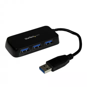 StarTech.com Tragbarer 4-Port SuperSpeed Mini USB 3.0 Hub - Schwarz~Tragbarer 4-Port SuperSpeed Mini USB 3.0 Hub - 5Gbps - Schwarz