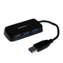 StarTech.com Tragbarer 4-Port SuperSpeed Mini USB 3.0 Hub - Schwarz~Tragbarer 4-Port SuperSpeed Mini USB 3.0 Hub - 5Gbps - Schwarz