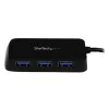 StarTech.com Tragbarer 4-Port SuperSpeed Mini USB 3.0 Hub - Schwarz~Tragbarer 4-Port SuperSpeed Mini USB 3.0 Hub - 5Gbps - Schwarz