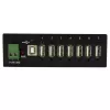 StarTech.com 7-Port USB 2.0 Hub – Industrial USB-A-Hub aus Metall mit ESD-Schutz und 350W Überspannungsschutz – Hutschienen-, Wand- oder Tischmontage möglich – TAA-konformer USB-Expander-Hub