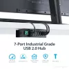 StarTech.com 7-Port USB 2.0 Hub – Industrial USB-A-Hub aus Metall mit ESD-Schutz und 350W Überspannungsschutz – Hutschienen-, Wand- oder Tischmontage möglich – TAA-konformer USB-Expander-Hub