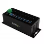 StarTech.com 7-Port Industrial USB 3.0 Hub mit ESD-Schutz~7-Port USB 3.0 Hub (5Gbps) - Industrieller USB-A-Hub aus Metall mit ESD-Schutz und 350W Überspannungsschutz - Hutschienen-, Wand- oder Tischmontage - TAA-konformer USB-Expander-Hub