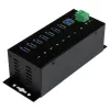 StarTech.com 7-Port Industrial USB 3.0 Hub mit ESD-Schutz~7-Port USB 3.0 Hub (5Gbps) - Industrieller USB-A-Hub aus Metall mit ESD-Schutz und 350W Überspannungsschutz - Hutschienen-, Wand- oder Tischmontage - TAA-konformer USB-Expander-Hub