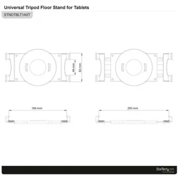 StarTech.com Verstellbarer Tablet-Stativständer, Tablet/UMPC, Multimediaständer, Innenbereich, Schwarz