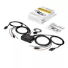 StarTech.com 2-Port DisplayPort KVM-Switch – 4K 60Hz – Kompakter Dual-Port UHD DP 1.2 USB Desktop KVM-Switch mit 1,2-m-Kabeln & Audio – Busgespeist & Fernumschaltung – MacBook ThinkPad