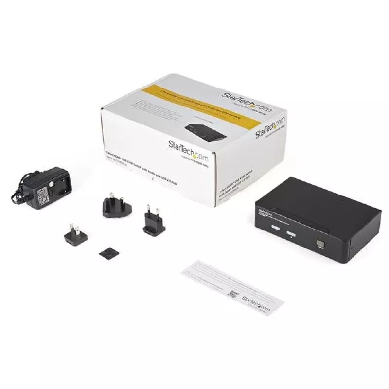 StarTech.com 2-Port USB HDMI KVM-Switch mit Audio und USB 2.0-Hub