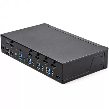 StarTech.com 4-Port HDMI KVM-Switch – Einzelmonitor 4K 60Hz Ultra HD HDR – Desktop HDMI 2.0 KVM-Switch mit 2-Port USB 3.0 Hub (5Gbit/s) und 4x USB 2.0 HID, Audio – Hotkey-Umschaltung – TAA