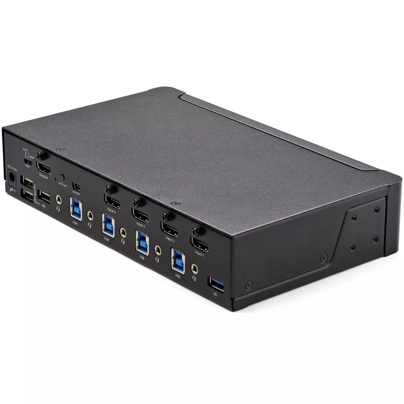 StarTech.com 4-Port HDMI KVM-Switch – Einzelmonitor 4K 60Hz Ultra HD HDR – Desktop HDMI 2.0 KVM-Switch mit 2-Port USB 3.0 Hub (5Gbit/s) und 4x USB 2.0 HID, Audio – Hotkey-Umschaltung – TAA