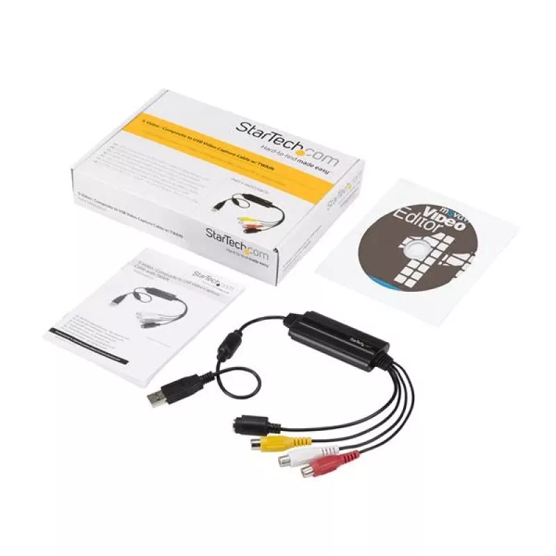 StarTech.com USB Videoaufnahme-Adapterkabel – S-Video/Composite auf USB 2.0 SD Videoaufnahmegerät-Kabel – TWAIN-Unterstützung – Analog-Digital-Wandler für Medienspeicherung – Nur Windows