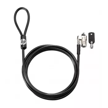 HP Keyed Kabel Lock 10 mm, 1,83 m, Rundschlüssel, verzinkter Stahl, Schwarz