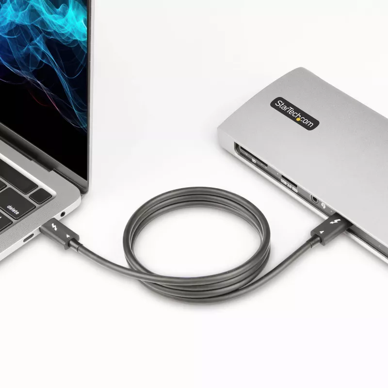 StarTech.com 3ft (1m) Thunderbolt 4 Kabel – 40 Gbit/s – 100 W PD – 4K/8K Video – Intel-zertifiziertes Thunderbolt-Kabel – Kompatibel mit USB4/Thunderbolt 3/USB 3.2/USB Type-C/DisplayPort