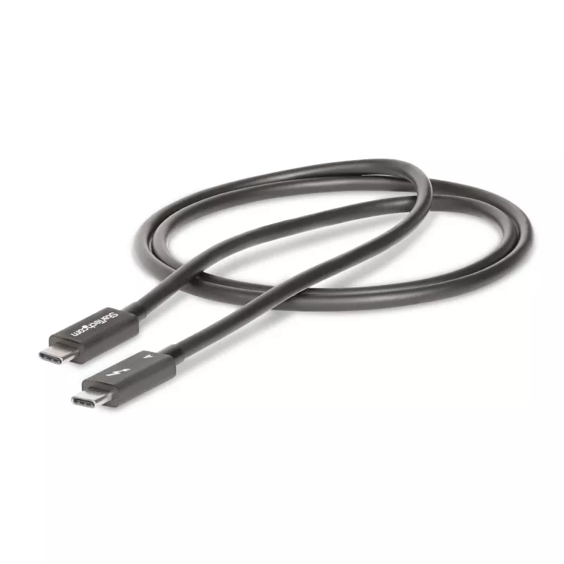 StarTech.com 3ft (1m) Thunderbolt 4 Kabel – 40 Gbit/s – 100 W PD – 4K/8K Video – Intel-zertifiziertes Thunderbolt-Kabel – Kompatibel mit USB4/Thunderbolt 3/USB 3.2/USB Type-C/DisplayPort
