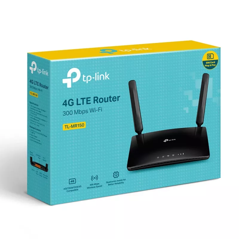 TP-Link TL-MR150 WLAN-Router Fast Ethernet Single-Band (2,4 GHz) 4G Schwarz