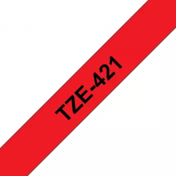 Brother TZE-421 Beschriftungsband Schwarz auf Rot