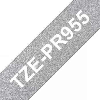 Brother TZE-PR955 Label-Making Tape Weiß auf Silber