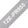 Brother TZE-PR955 Label-Making Tape Weiß auf Silber