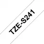 Brother TZE-S241 Beschriftungsband Schwarz auf weiß TZ