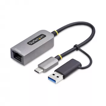 StarTech.com 2.5GbE USB-C auf Ethernet Adapter mit USB-A Konverter, NBASE-T NIC, USB 3.0 Typ-C 2.5/1G Multi Speed Netzwerk, Thunderbolt kompatibel, Windows & Mac