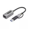 StarTech.com 2.5GbE USB-C auf Ethernet Adapter mit USB-A Konverter, NBASE-T NIC, USB 3.0 Typ-C 2.5/1G Multi Speed Netzwerk, Thunderbolt kompatibel, Windows & Mac