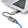StarTech.com 2.5GbE USB-C auf Ethernet Adapter mit USB-A Konverter, NBASE-T NIC, USB 3.0 Typ-C 2.5/1G Multi Speed Netzwerk, Thunderbolt kompatibel, Windows & Mac