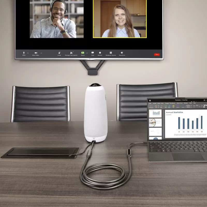 StarTech.com 3 m (10 ft) aktives USB-C-Kabel, USB 3.2 Gen 2 10 Gbit/s, langes USB-Typ-C-Datenübertragungskabel, 60 W Power Delivery, 8K 60 Hz, DP 1.4 Alt-Modus mit HBR3/HDR10/MST/DSC 1.2/HDCP 2.2 – USB-C-auf-USB-C-Kabel