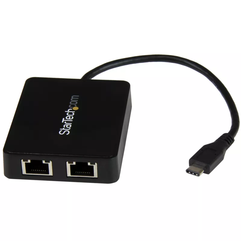 StarTech.com USB-C auf Dual Gigabit Ethernet Adapter mit USB (Typ-A) Anschluss