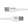 StarTech.com 2m USB-A auf USB-C Ladekabel, Laden & Synchronisieren, 3A, USB 2.0, TPE-Mantel - Weißes USB-Ladekabel