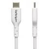 StarTech.com 2m weißes USB-C-Ladekabel, USB-C-Kabel, USB 2.0 Typ-C Laptop-Ladekabel, 60W 3A Power Delivery, TPE-Mantel, USB-C-Datenübertragungskabel, M/M