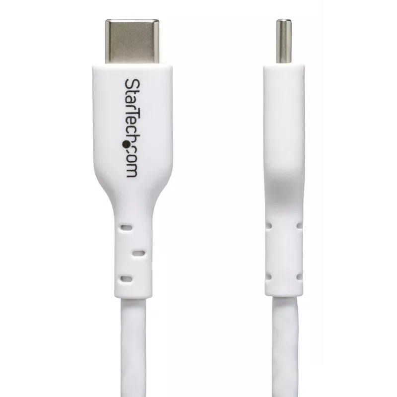 StarTech.com 2m weißes USB-C-Ladekabel, USB-C-Kabel, USB 2.0 Typ-C Laptop-Ladekabel, 60W 3A Power Delivery, TPE-Mantel, USB-C-Datenübertragungskabel, M/M