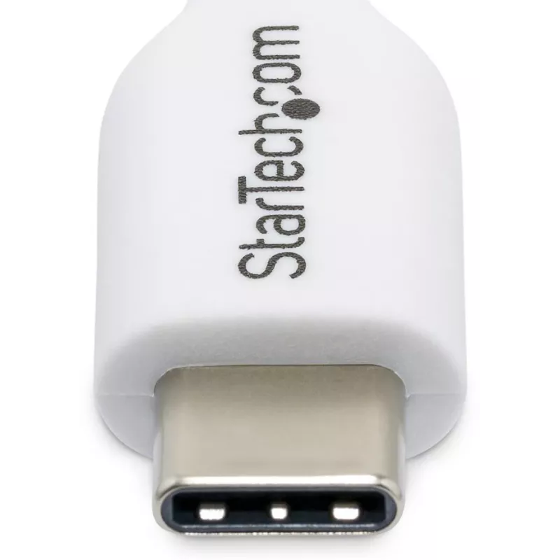 StarTech.com 2m weißes USB-C-Ladekabel, USB-C-Kabel, USB 2.0 Typ-C Laptop-Ladekabel, 60W 3A Power Delivery, TPE-Mantel, USB-C-Datenübertragungskabel, M/M