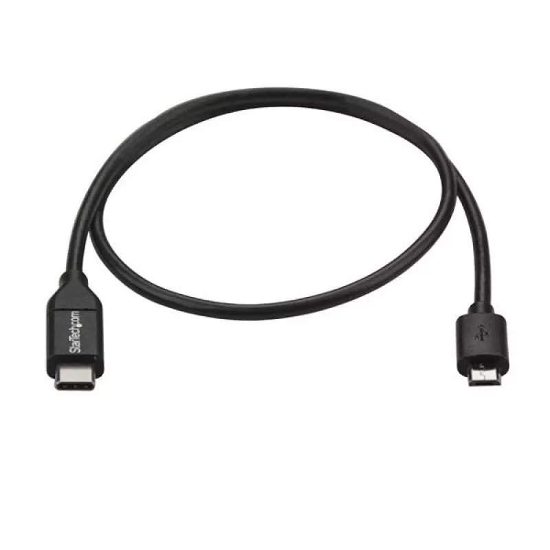 StarTech.com USB-C auf Micro-B Kabel - M/M - 0,5 m - USB 2.0, 0,5 m, USB C, Micro-USB B, USB 2.0, 0,48 Gbit/s, Schwarz