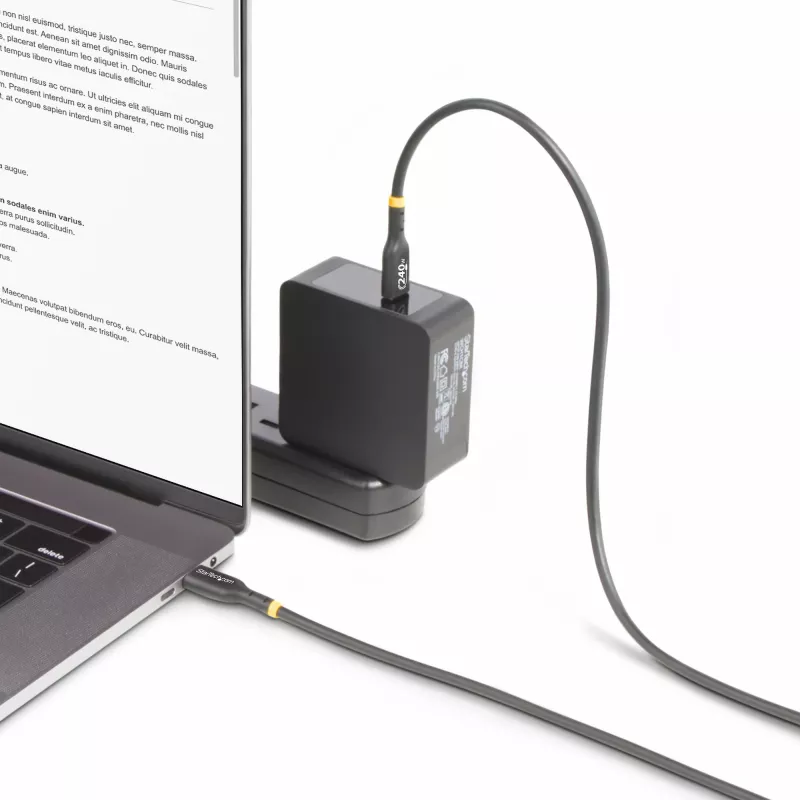StarTech.com 1m USB-C Ladekabel, USB-IF zertifiziertes USB-C-Kabel, 240W PD EPR, USB 2.0 Typ-C Laptop-Ladekabel, USB-C Datenübertragungskabel, TPE-Mantel, M/M