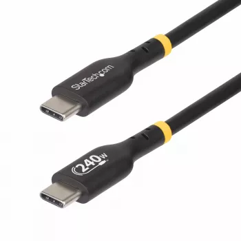 StarTech.com USB-C-Ladekabel 2 m, USB-IF-zertifiziertes USB-C-Kabel, 240 W PD EPR, USB 2.0 Typ-C-Laptop-Ladegerätkabel, USB-C-Datenübertragungskabel, TPE-Mantel, M/M