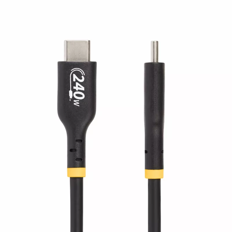 StarTech.com USB-C-Ladekabel 2 m, USB-IF-zertifiziertes USB-C-Kabel, 240 W PD EPR, USB 2.0 Typ-C-Laptop-Ladegerätkabel, USB-C-Datenübertragungskabel, TPE-Mantel, M/M