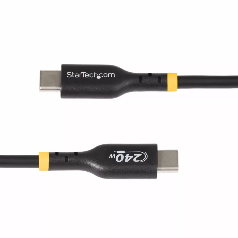 StarTech.com USB-C-Ladekabel 2 m, USB-IF-zertifiziertes USB-C-Kabel, 240 W PD EPR, USB 2.0 Typ-C-Laptop-Ladegerätkabel, USB-C-Datenübertragungskabel, TPE-Mantel, M/M
