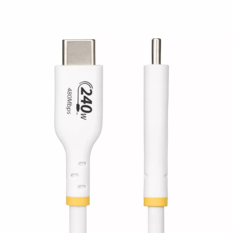 StarTech.com 2m Weißes USB-C-Ladekabel, USB-IF-zertifiziertes USB-C-Kabel, 240W PD EPR, USB 2.0 Typ-C Laptop-Ladekabel, USB-C Datenkabel, TPE-Mantel