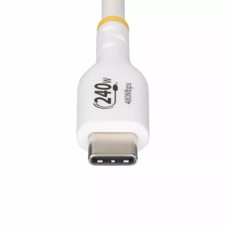 StarTech.com 2m Weißes USB-C-Ladekabel, USB-IF-zertifiziertes USB-C-Kabel, 240W PD EPR, USB 2.0 Typ-C Laptop-Ladekabel, USB-C Datenkabel, TPE-Mantel