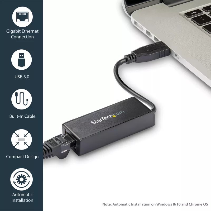 StarTech.com USB 3.0 zu Gigabit Ethernet Netzwerkadapter, 10/100/1000 Mbit/s, USB zu RJ45, USB 3.0 zu LAN Adapter, USB 3.0 Ethernet Adapter (GbE), TAA-konform