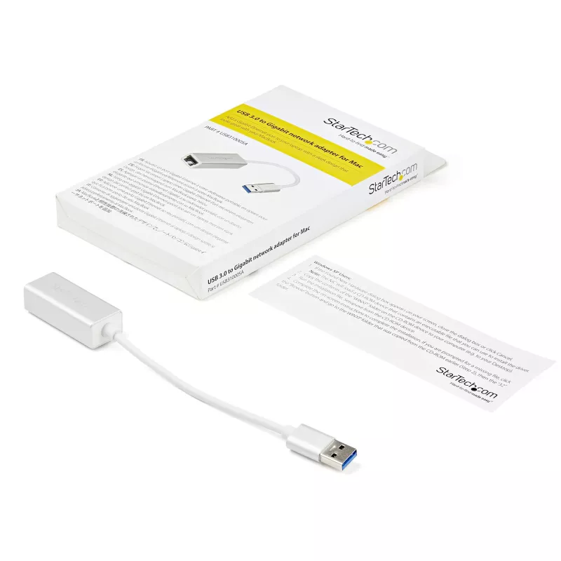 StarTech.com USB 3.0 auf Gigabit Netzwerkadapter - Silber, Kabelgebunden, USB, Ethernet, 2000 Mbit/s, Silber
