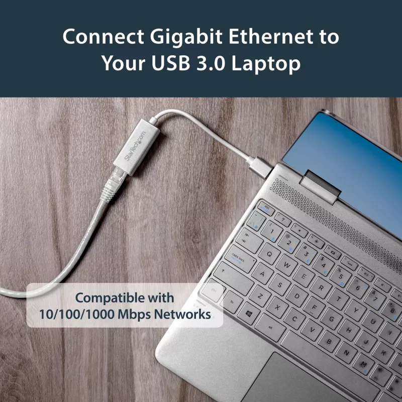 StarTech.com USB 3.0 auf Gigabit Netzwerkadapter - Silber, Kabelgebunden, USB, Ethernet, 2000 Mbit/s, Silber