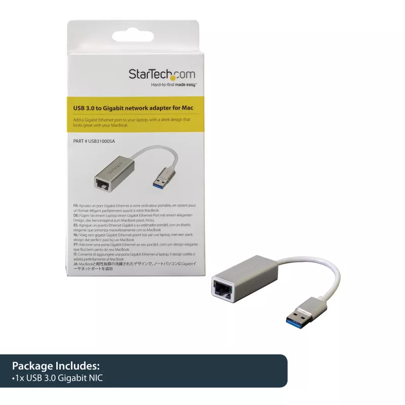 StarTech.com USB 3.0 auf Gigabit Netzwerkadapter - Silber, Kabelgebunden, USB, Ethernet, 2000 Mbit/s, Silber