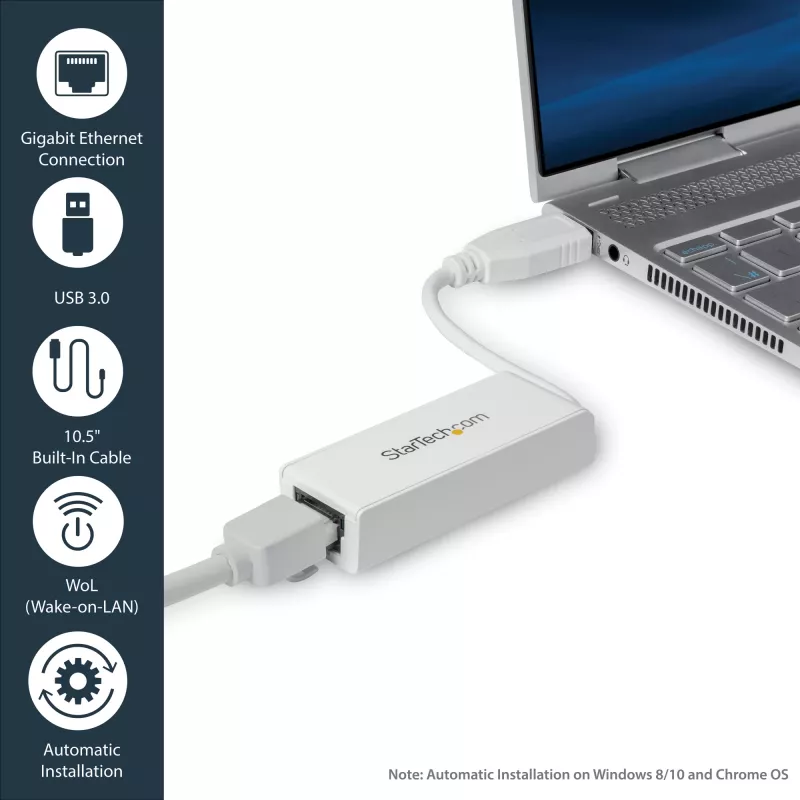 StarTech.com USB 3.0 auf Gigabit Ethernet Netzwerkadapter, 10/100/1000 Mbit/s, USB auf RJ45, USB 3.0 auf LAN Adapter, USB 3.0 Ethernet Adapter (GbE), TAA-konform
