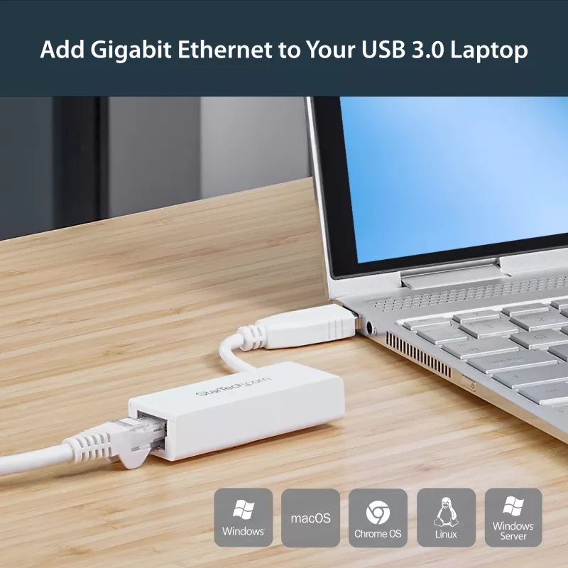 StarTech.com USB 3.0 auf Gigabit Ethernet Netzwerkadapter, 10/100/1000 Mbit/s, USB auf RJ45, USB 3.0 auf LAN Adapter, USB 3.0 Ethernet Adapter (GbE), TAA-konform