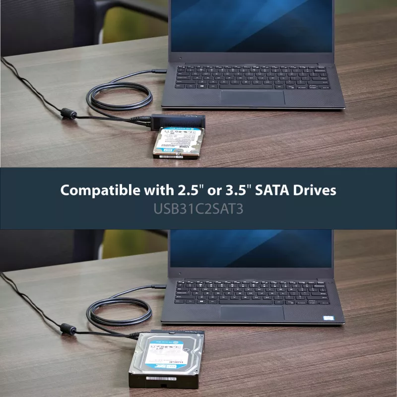 StarTech.com USB 3.1 (10Gbps) Adapterkabel für 2,5-Zoll-/3,5-Zoll-SATA-Laufwerke – USB-C