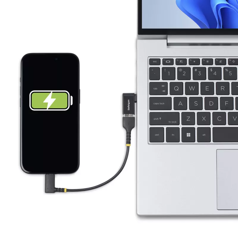 StarTech.com abgewinkelter USB-C-auf-USB-A-Adapter, USB 5 Gbit/s, kompakter USB-C-Stecker auf USB-A-Buchse-Adapter, Metallgehäuse, Stecker/Buchse