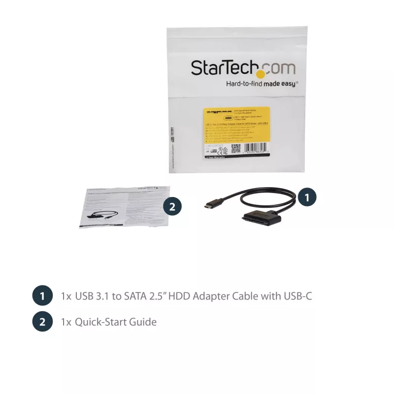 StarTech.com USB 3.1 (10 Gbit/s) Adapterkabel für 2,5-Zoll-SATA-Laufwerke – USB-C